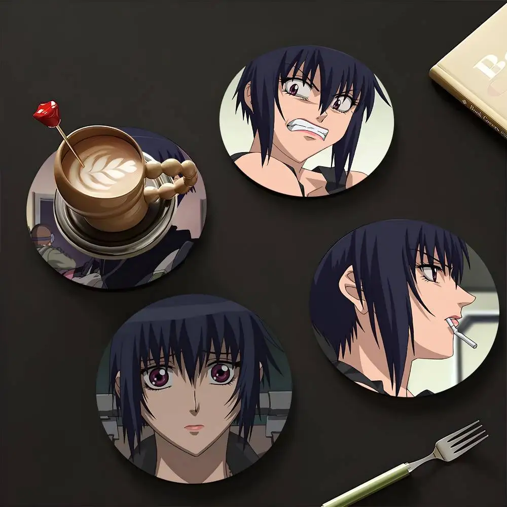 1pc Melissa Mao Full Metal Panic! Wooden Coaster Colour Printing Cup Mat Home Desk Decoration Gifts