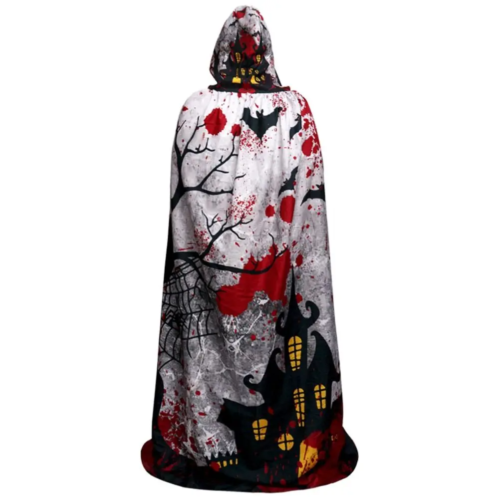 

Fashion Castle Halloween Costume Cosplay Props Bat Pumpkin Halloween Death Cloak Hat Realistic Spider Web Cape All Saints' Day