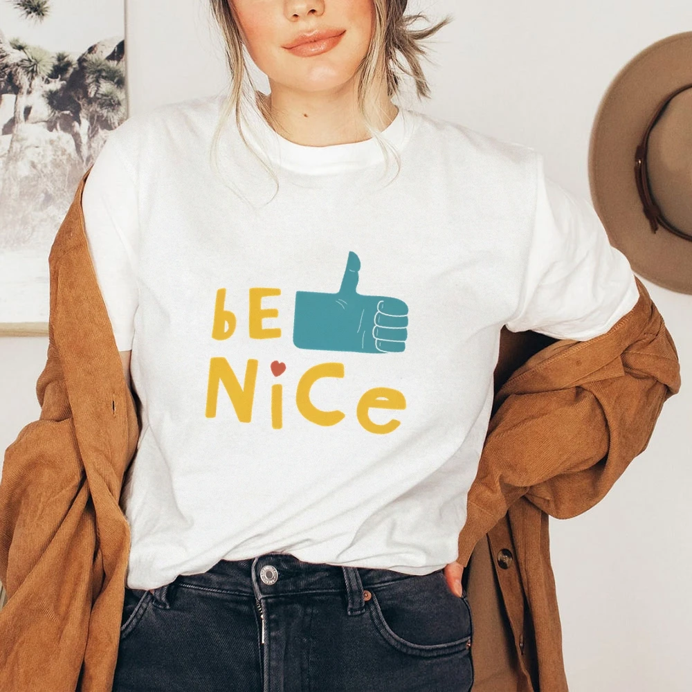 

Хлопковая футболка с добрым сердцем, повседневная свободная летняя футболка с короткими рукавами и красивым узором, вдохновляющий, утягивающий, положительный, удобный топ