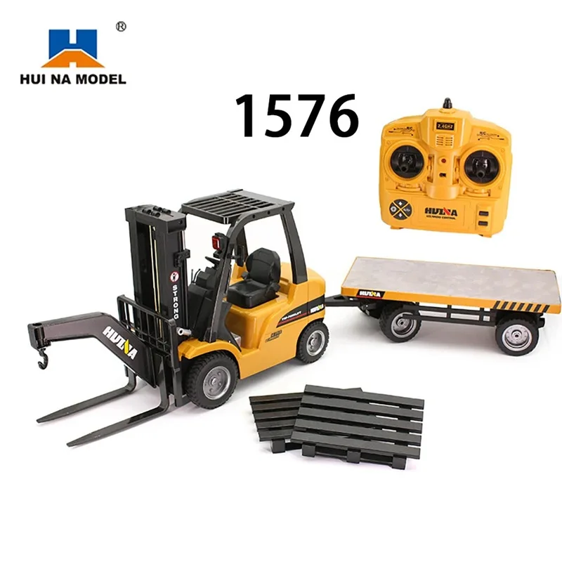 

Huina 1:10 8-channel alloy remote control forklift flat-panel engineering vehicle 1576 cross-border toy remote control vehicle