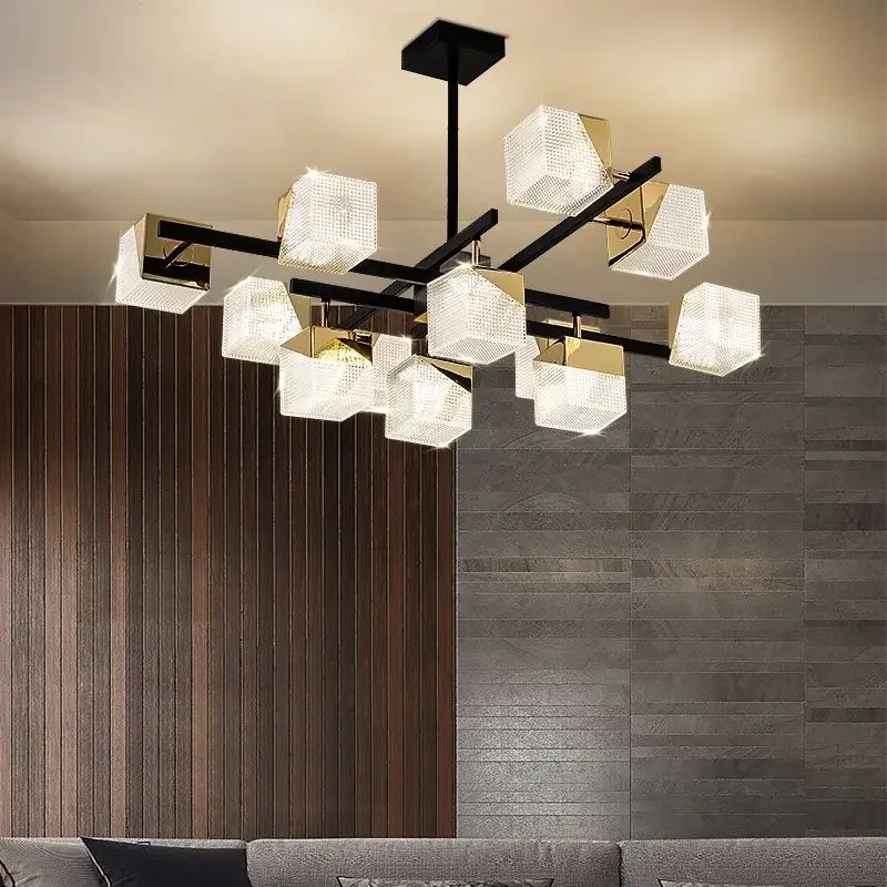 Modern LED Square Lamp Body Ceiling Chandeliers Simplicity Living Dining Room Pendant Lamp Home Decor Hanging Light Luster