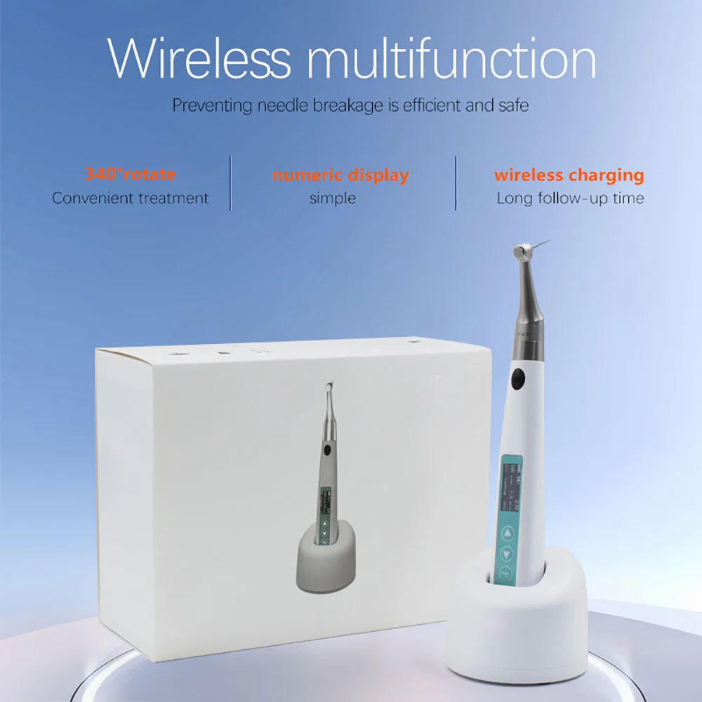 Dental Endo Motor 1:1 Bender Handpiece Wireless Dental Root Canal Therapy 9 Present Modes 100-1000r/min Smart Endodontics Motor