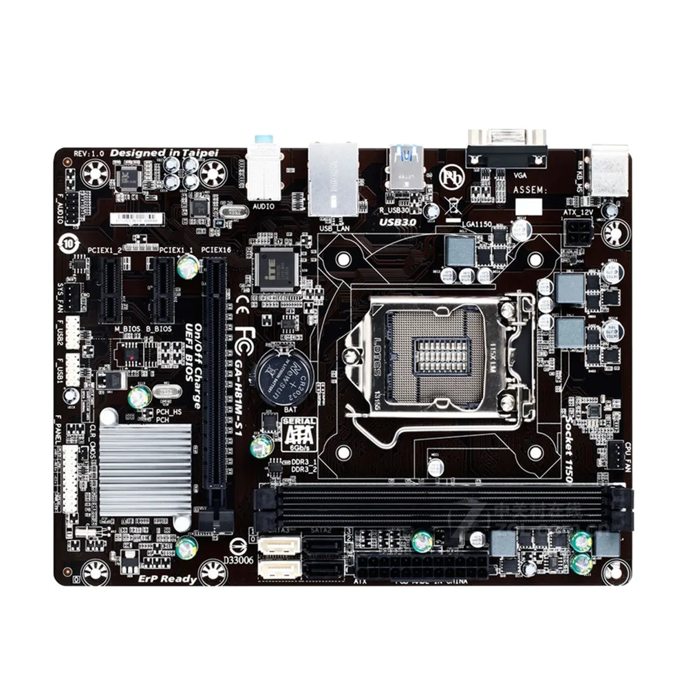 

For GA-H81M-S1 Desktop Motherboard H81 Socket LGA 1150 i3 i5 i7 DDR3 16G Micro-ATX UEFI BIOS Mainboard