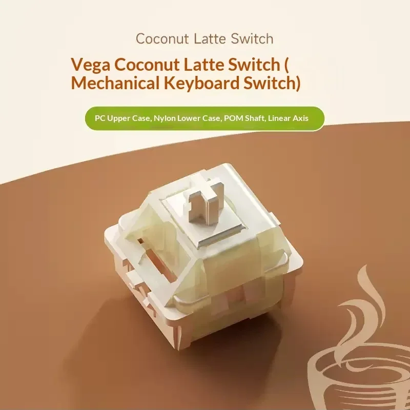 WEIKAV Coconut Latte Linear Mechanical Keyboard Switch 5-Pin Factory Lubed HiFi Sound For Gifts
