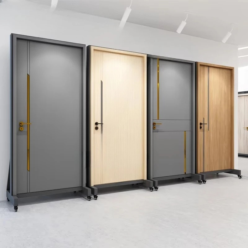 &c Customize Logo Size Easy Move Page-Turning for Metal Wood Kitchen Cabinet Smart Door Display Rack for Showroom Windows Doors