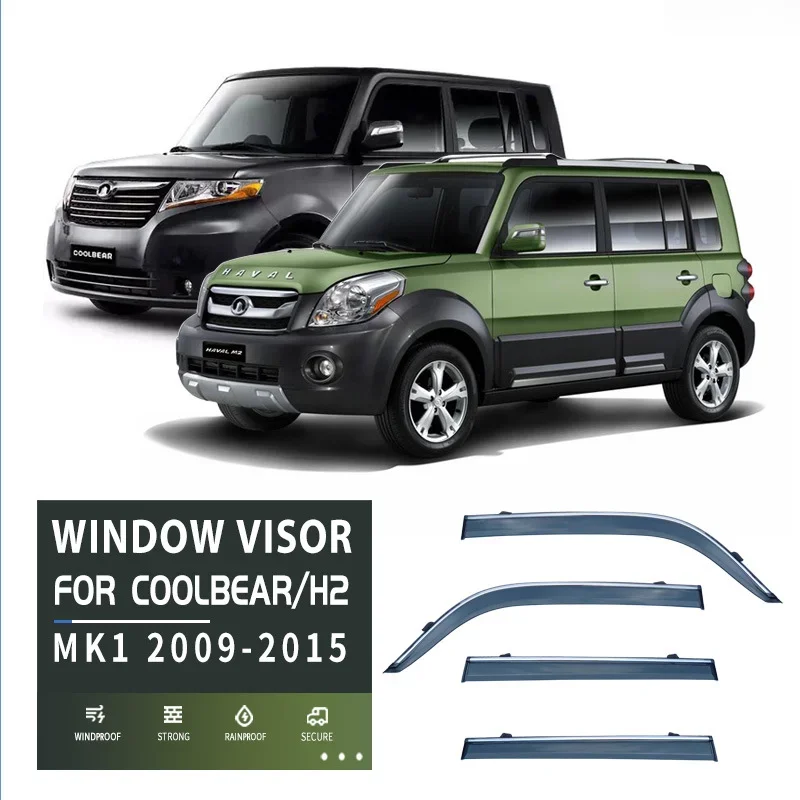 Fit For Great Wall Coolbear 2009-2015 Window Visor Awnings Shelters Sun Rain Mirror Eyebrow Wind Deflector