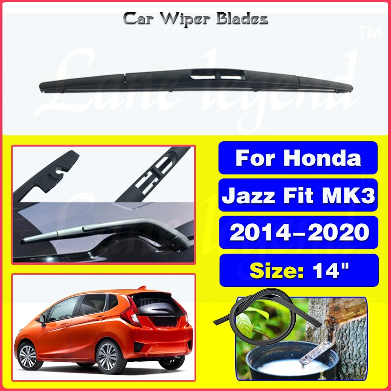 

Car Wiper Blade Rear Back Window Windscreen Windshield Wipers For Honda Jazz Fit MK3 2014 - 2020 Auto Accessories 14"