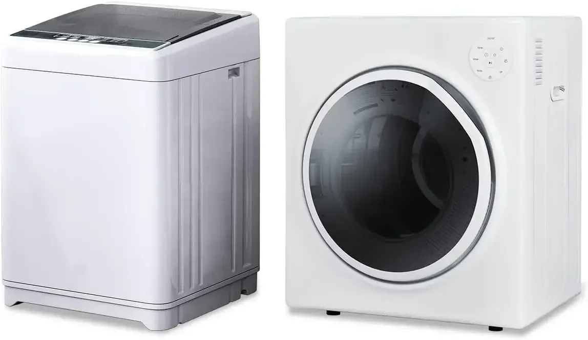 TABU Portable Washer and Dryer Combo, 17.6LBS Full-Automatic Washing Machine with Drain Pump & Compact 13LBS Dryer