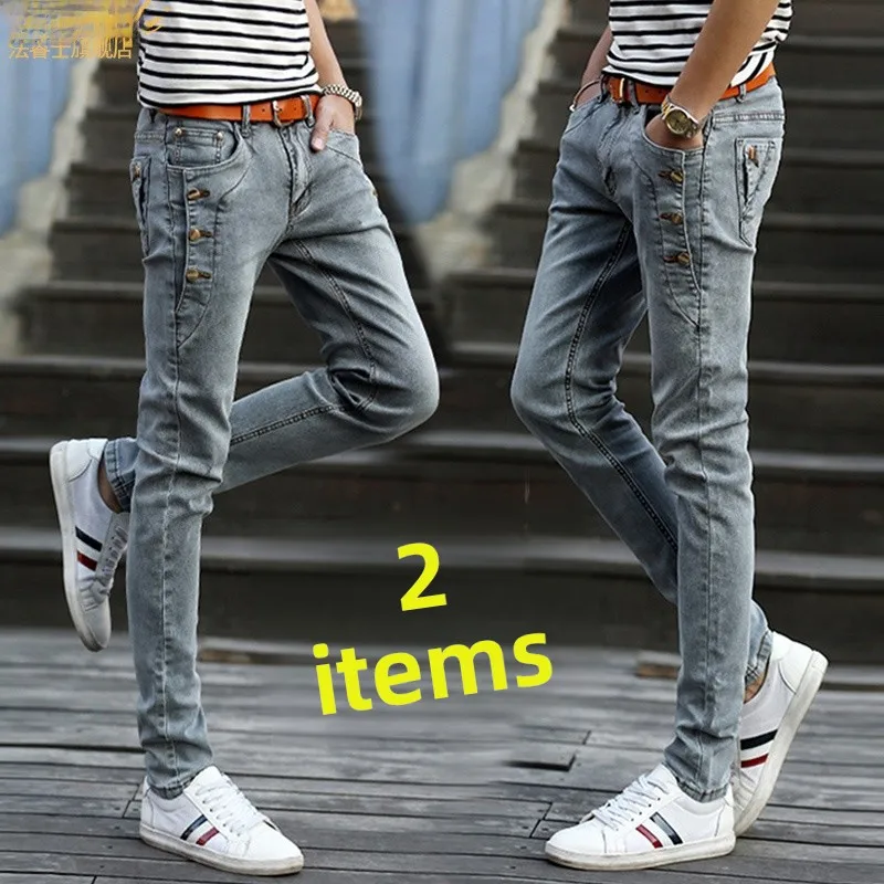 

Мужские джинсы Slim Fit для работы, длинные брюки, весна-осень, модные брендовые джинсы, с эффектом ручной обработки, снежинки, выцветшие, с эффектом выцветания...