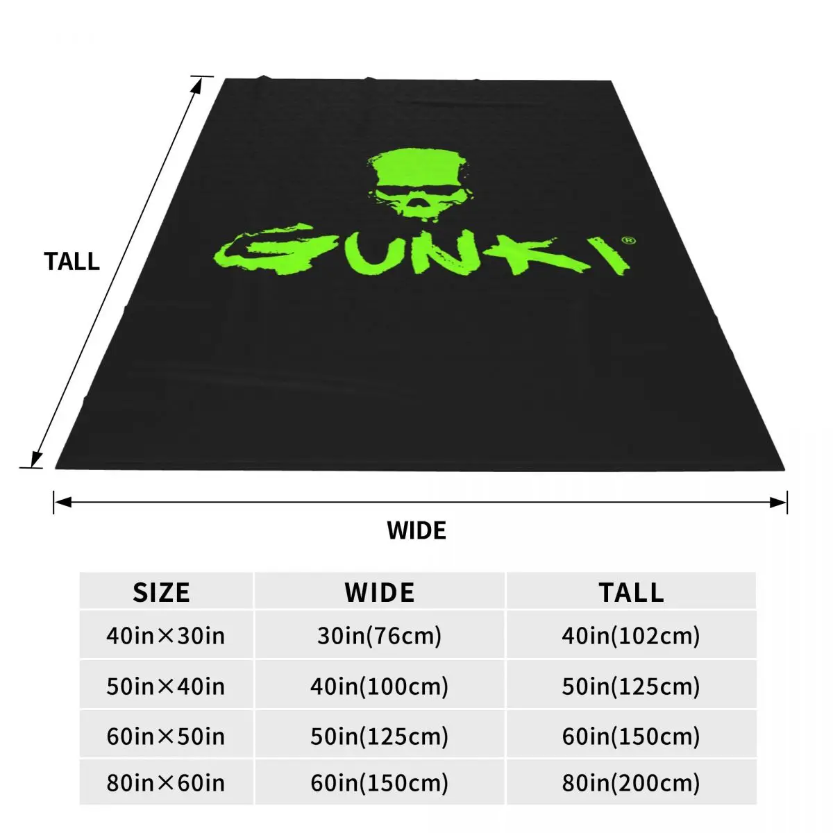 Gunki Logo Angling Skull Fishing Gunki Blanket Flannel Sofa Throw Blanket Portable for Couch Bedding Throws Bedspread Quilt