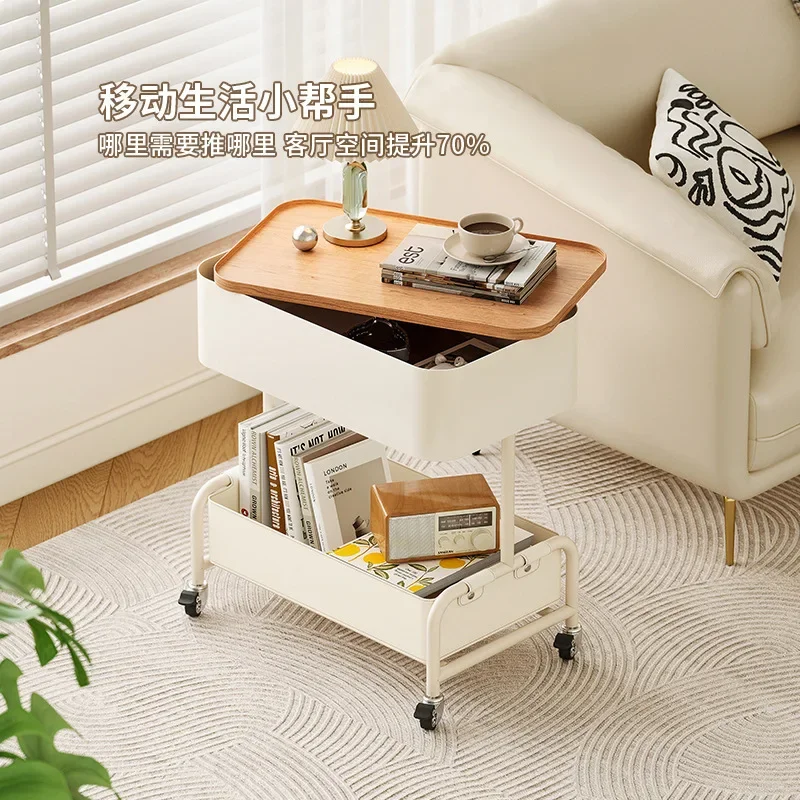 new cross-border multi-functional storage small coffee table mobile snack storage cabinet light