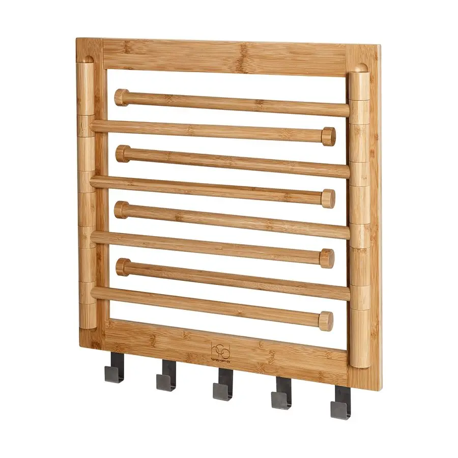 Bamboo Swivel Wall Mount Drying Rack Versatile Clothes Drying Rack and Durable Laundry Rack, Wall Drying Rack for Indoor Outdoor