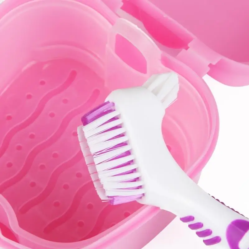 Boîte de bain pour prothèses dentaires, ensemble de brosses de nettoyage pour prothèses dentaires, brosse de détartrage, boîte de rangement pour fausses dents, bretelles buccales, retenue orthodontique