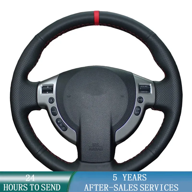 Dostosowane pokrycie na kierownicę samochodu antypoślizgowe skórzane akcesoria samochodowe dla Nissan Qashqai J10 J11 X-Trail T31 NV200 Rogue