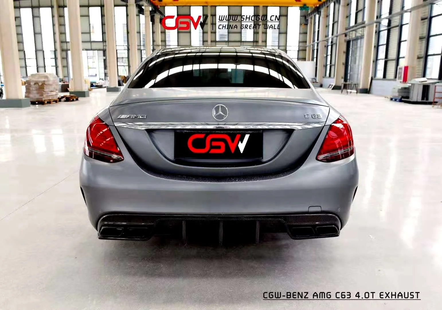 Picture 7: Afable Exhaust Muffler Piping System for   W205 C63 C63S 4.0T 3'' Inch 76 mm Pipe
