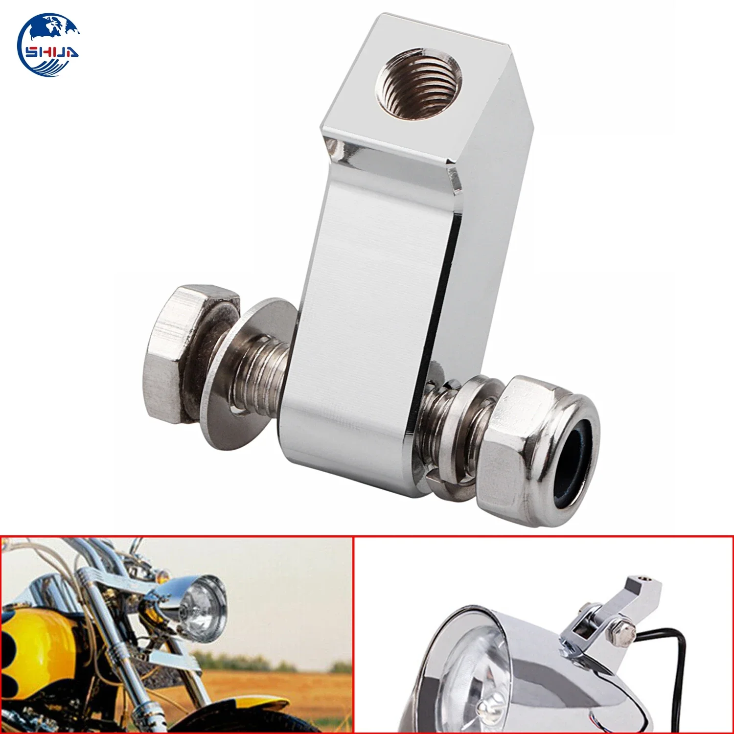 Chrome Motorcycle Bottom Headlight Mount Block For Harley Sportster XL 883 1200 Dyna Wide Glide Softail Springer FLHR FXSTS