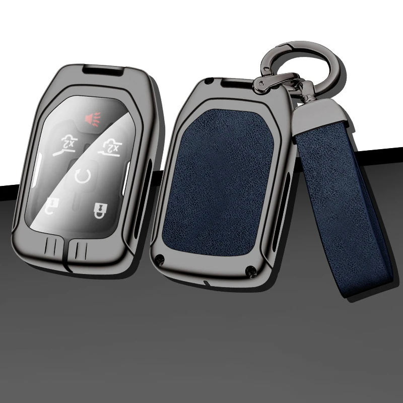 

New Zinc Alloy Car Key Case Cover for Chevrolet Silverado Suburban Tahoe GMC Sierra Acadia Terrain Yukon XL Automobile Parts