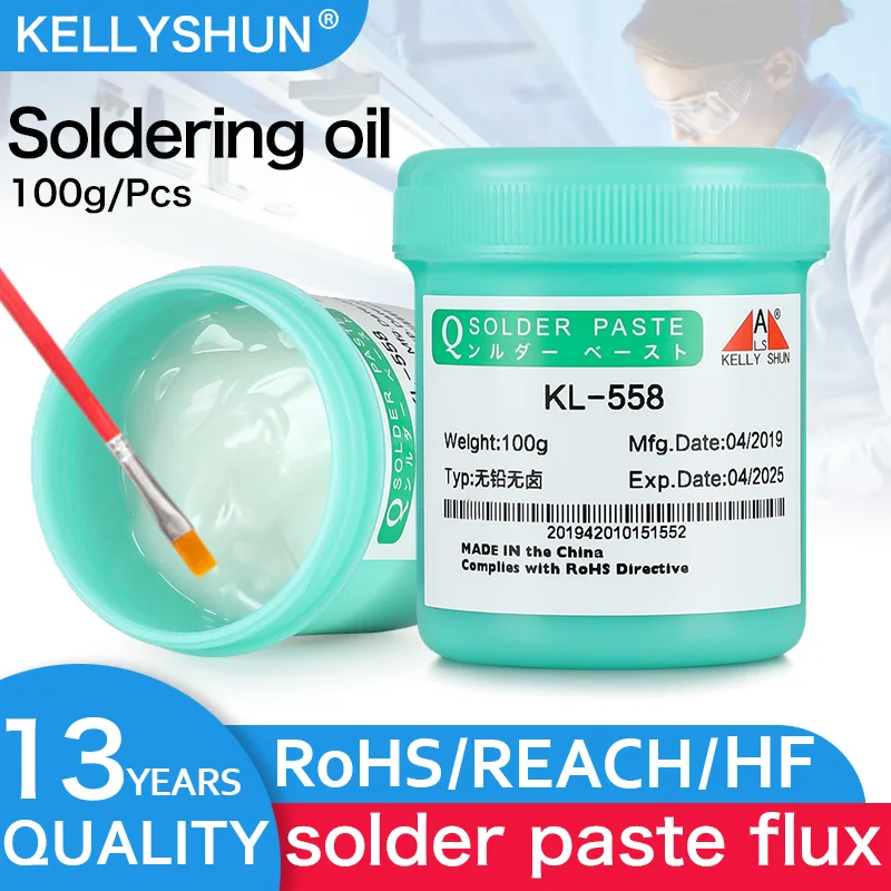 

KELLYSHUN lead-free BGA soldering paste SMD chip mobile phone repair welding no-clean rosin soldering oil flux 100g