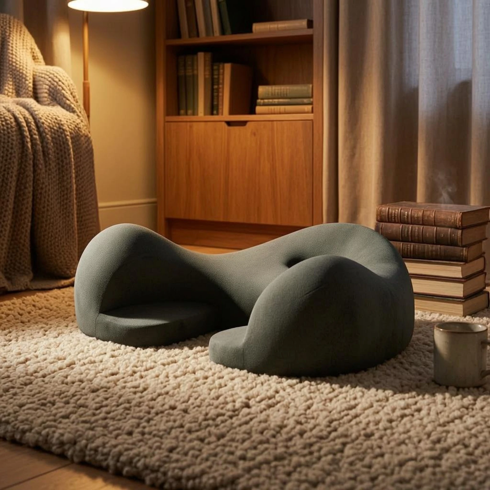 Meditation Seat Cushion Textured Contoured Seat Cushion Floor Pillow Ergonomic Home Accessory Pressure Relief