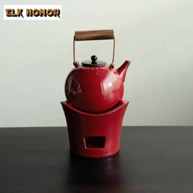 

500ml Ochre Dream Red Lifting Handle Teapot Boutique Tea Infuser Pot Tea Maker Kettle With Filter Teaset Accessories Decoration