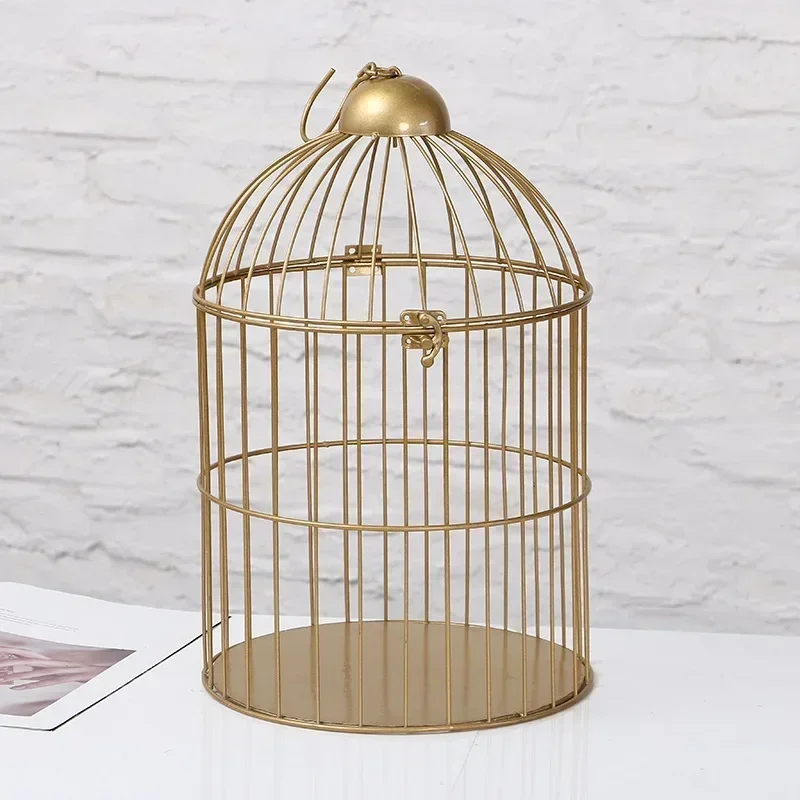 

European Retro Iron Flower Stand Bird Cage Balcony Decor Outdoor Decorative Cages for Pet Supplies and House Decoration