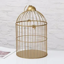 European Retro Iron Flower Stand Bird Cage Balcony Decor Outdoor Decorative Cages for Pet Supplies and House Decoration