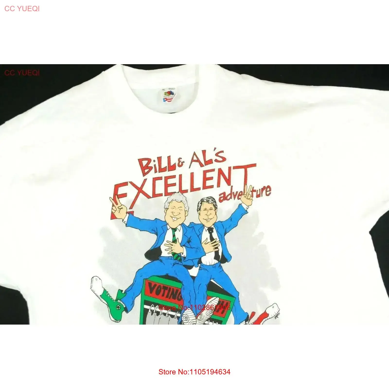 

Vintage 90s Bill Als Excellent Adventure Parody Republican T Shirt Clinton XL vintage Washed fashion Breathable Stylish