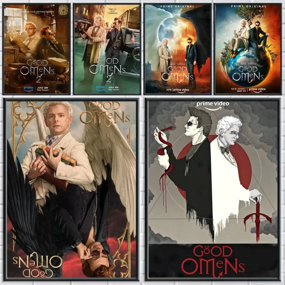 Tv G-Good O-Omens Poster HD Versatile Waterproof Wall Art Self-Adhesive Decor for Any Space Ideal Gift