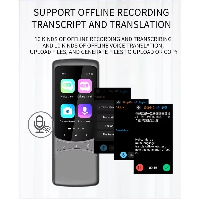 مترجم OEM/ODM 4G جديد 138 لغة غير متصل/مترجم عبر الإنترنت صور تخزين كبير ترجمة صوتية AI ترجمة ذكية #2