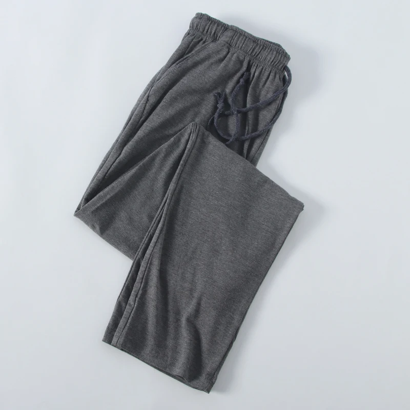 

2024 Men Pajama Pants Solid Design Cotton Clothing Long Spring Autumn Thin Style Loose Fitting Large Size Male Trousers R91