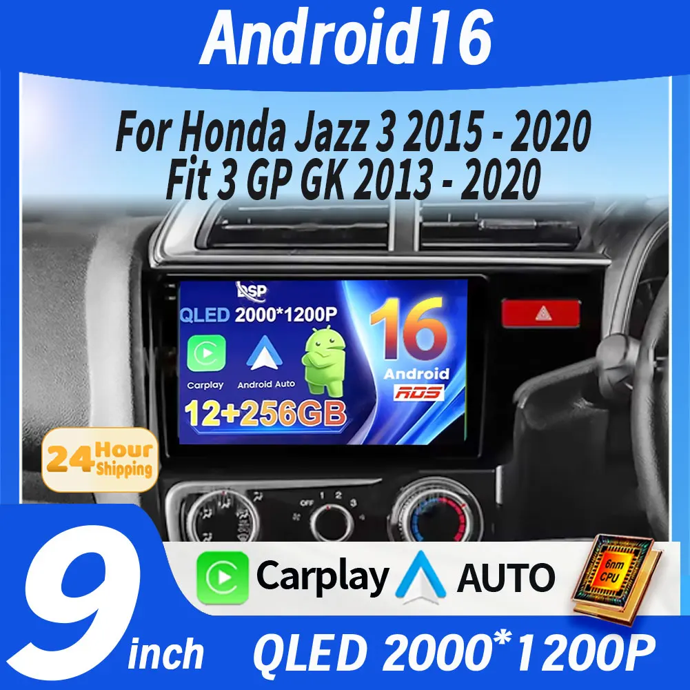 For Honda Jazz 3 2015 - 2020 Fit 3 GP GK 2013 - 2020 Car Radio Multimedia Video Player Navigation stereo GPS Android 16