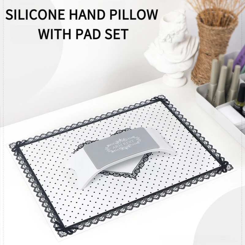 Silicone Nail Arm Rest with Detachable Washable Nail Pad Multi Color Ergonomic Manicure Hand Pillow for Nail Salon Home DIY Use