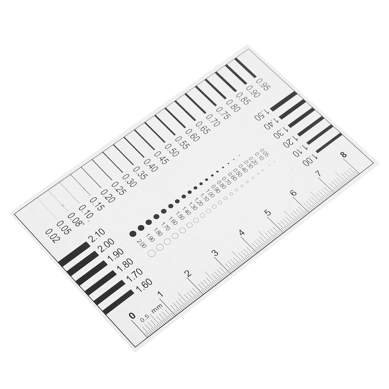 مسطرة فيلم عالية الدقة أداة تقدير الحجم الثاني لقياس عيوب خط بطاقة الصدر مساطر قياس #3