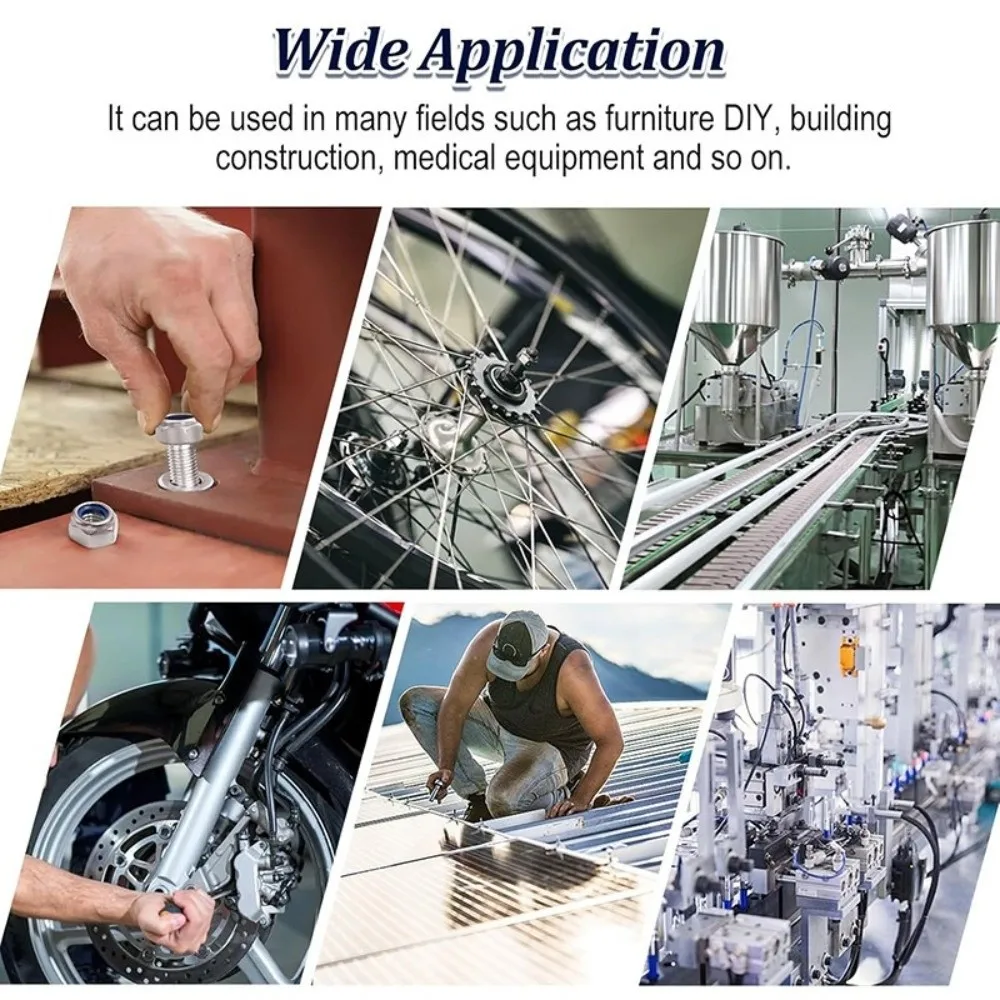 175 قطعة النايلون إدراج قفل Locknuts M3 M4 M5 M6 M8 M10 أحجام متنوعة غطاء برغي مجموعة متنوعة الفولاذ المقاوم للصدأ مكافحة فضفاضة