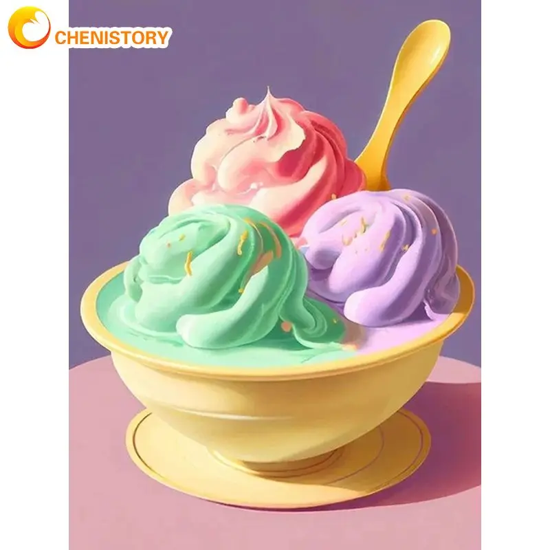 

CHENISTORY Diy Painting By Numbers Adults Crafts Icecream Coloring On Numbers Wall Art On Canvas Diy Gift Picture Drawing Paint