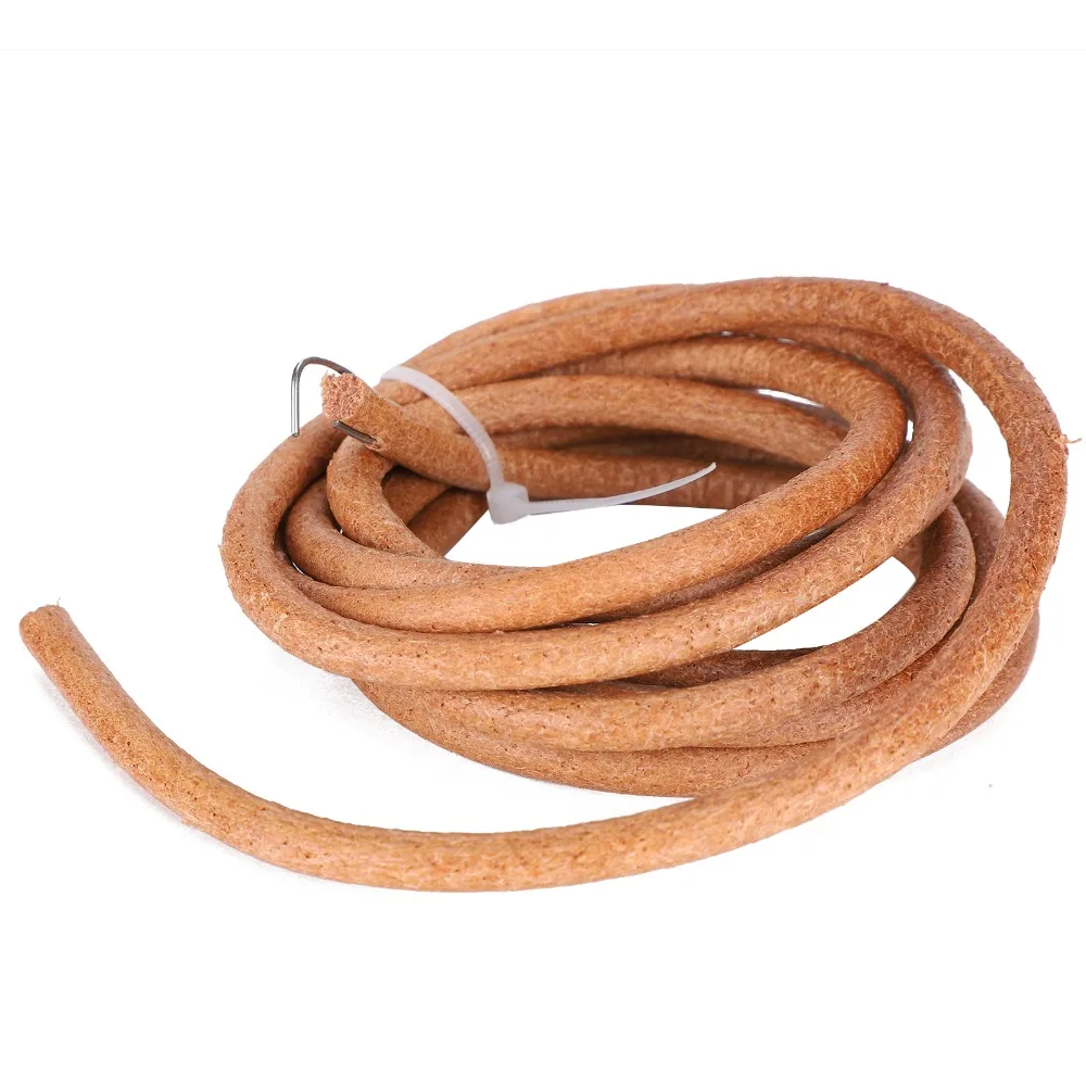 2pcs Cowhide Sewing Machine Belts 180cm Durable Leather Drive Belt With Hook 70.9 Inch Length Treadle Parts Home Use