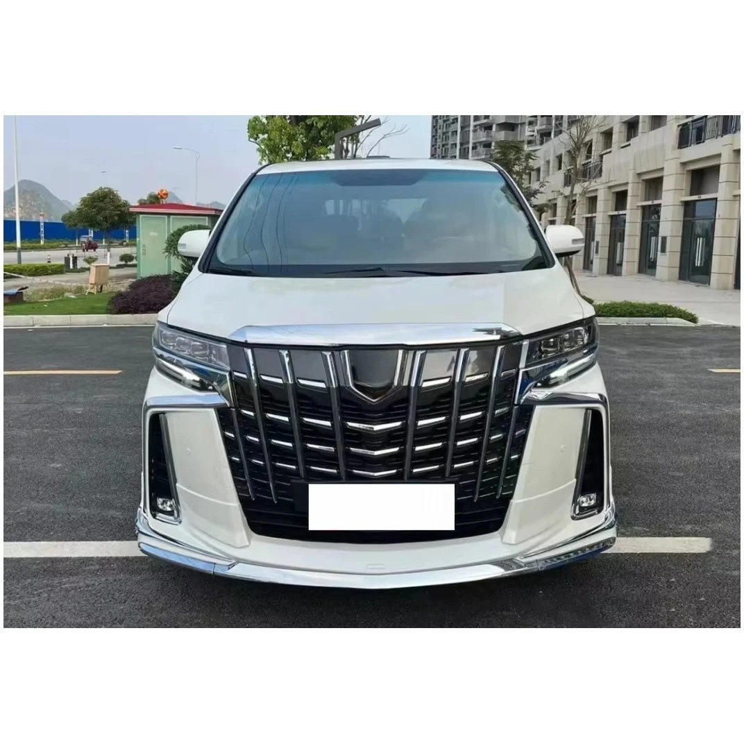 قطع غيار السيارات المصد لـ Alphard 2008- 2014 إلى 2020 طقم هيكل نموذج مع شبكة المصد الخلفي الأمامي، المصباح، الضوء الخلفي، غطاء محرك السيارة