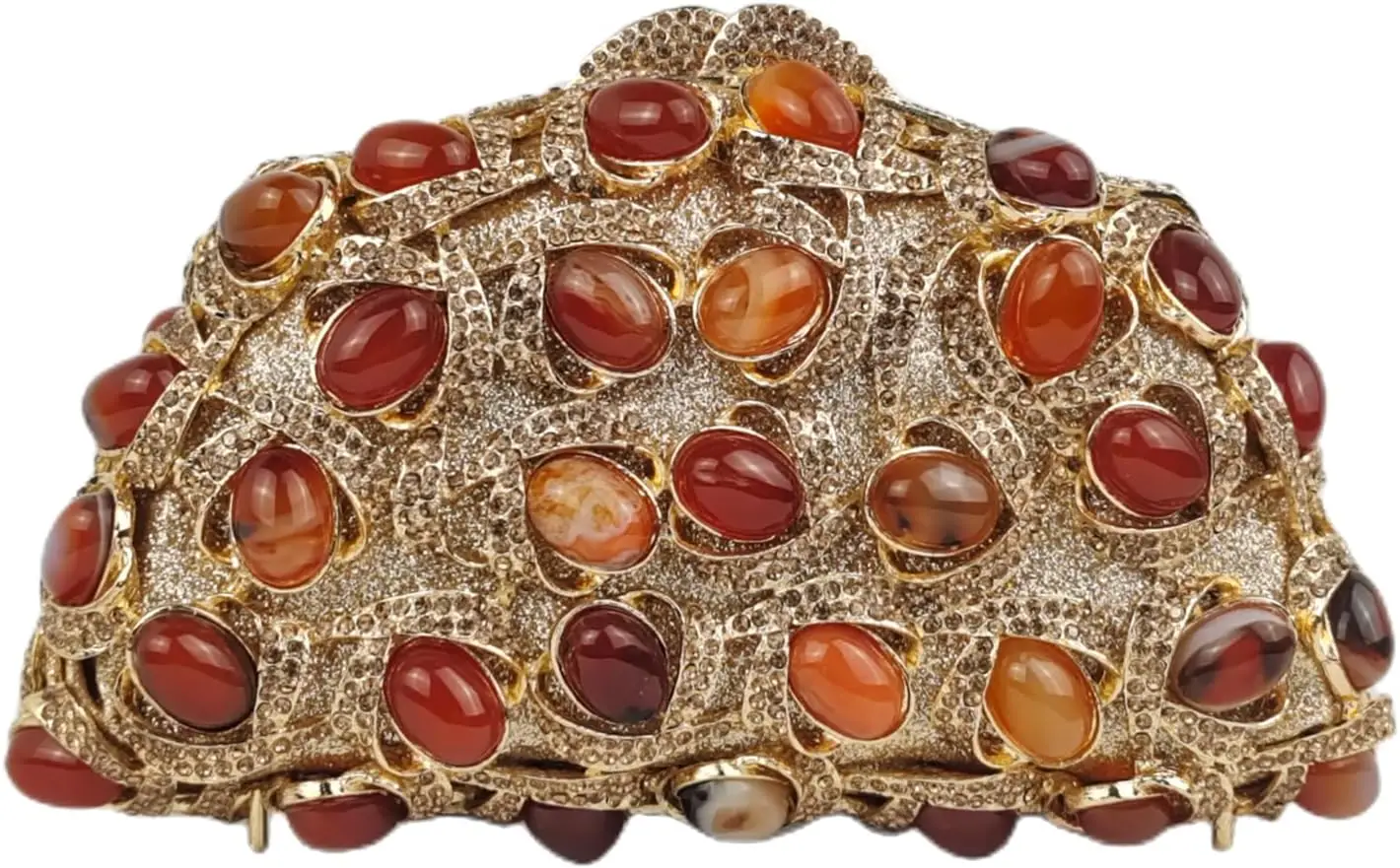 

Luxury Crystal Clutch Women Amber Agate Stones Purses Handbag Glitter Rhinestone Evening Bag for Party Prom