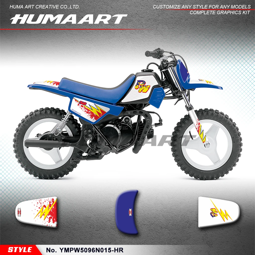 

HUMAART Graphics Decal Kit Stickers Complete for Yamaha PW50 PW 50 Piwi50 Piwi 50, Protector, YMPW5096N015-HR