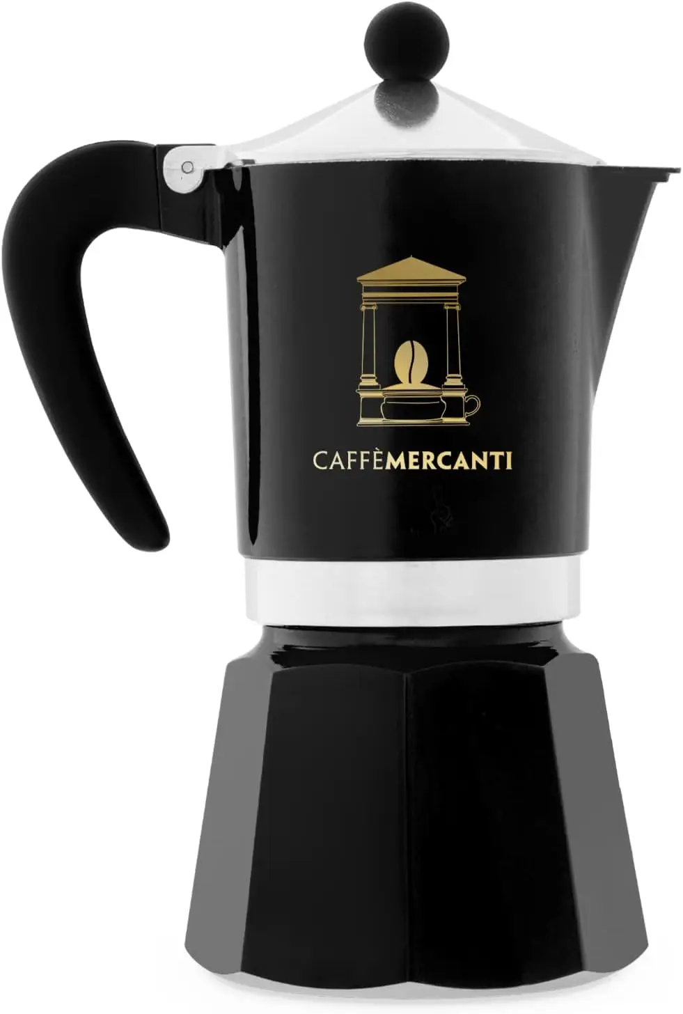 Caffe Mercanti Black Oro 6 tazze in edizione limitata - Moka da piano cottura italiano