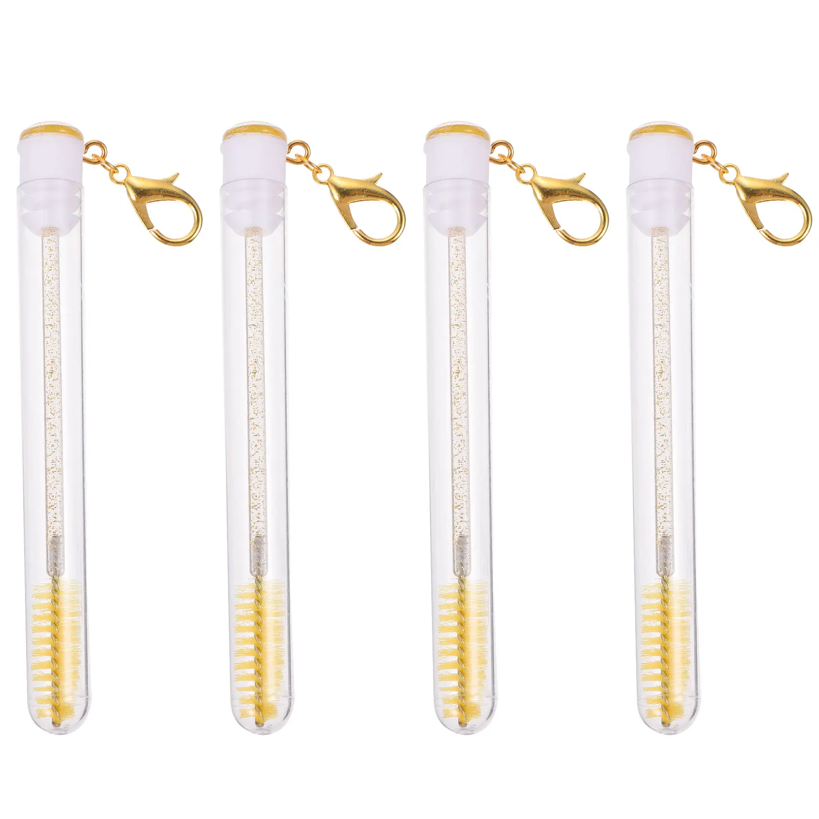 

4pcs Eyelash Brush Keychain Portable Travel Size Makeup Tools Lash Brow Comb Mascara Eyebrow Brush Daily Use