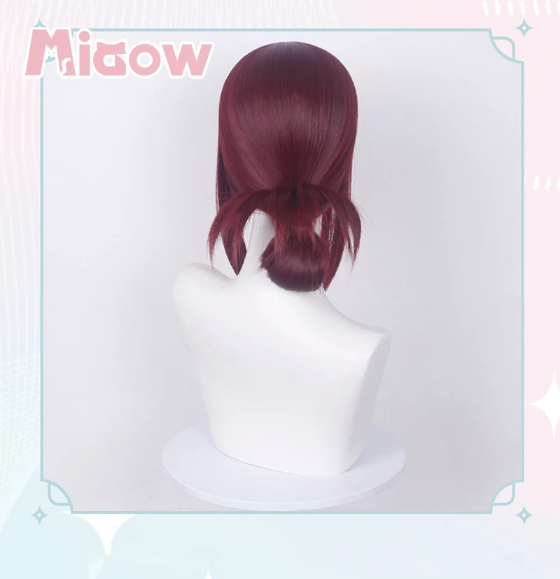 Anime 'Smoking Behind the Supermarket with You' Yamada Cosplay Wig Burgundy Low Ponytail Cosplay Wig for Halloween Cosplay 5