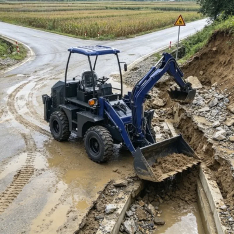 backhoe loader Small Front Shovel Rear Digging Type Two-head Busy Agricultural Loader Excavator  backhoe excavator loader