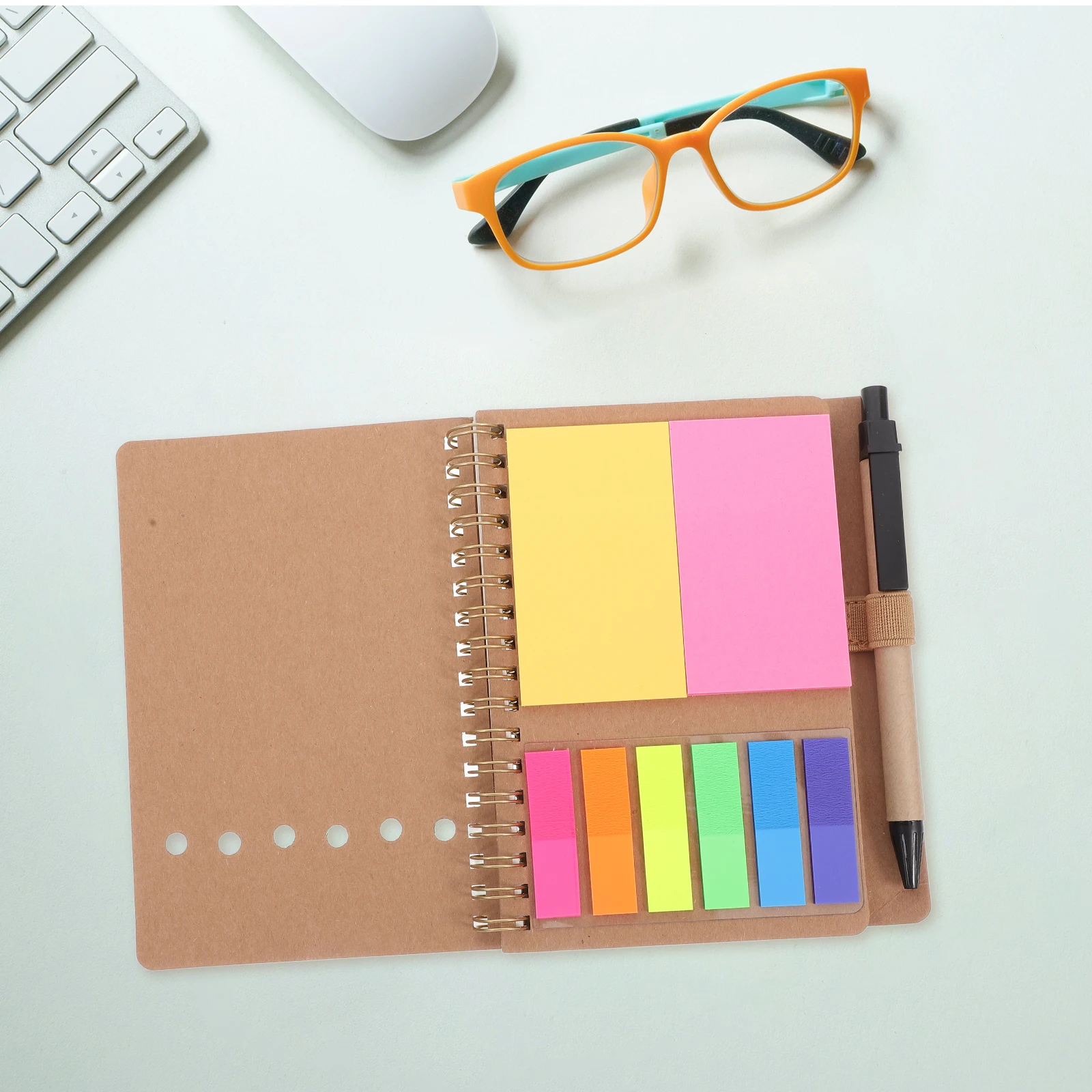 

Spiral Pocket With Pen Holder Page Marker Tabs For Home Office School Supplies Khaki Kids Journal Diarysmall