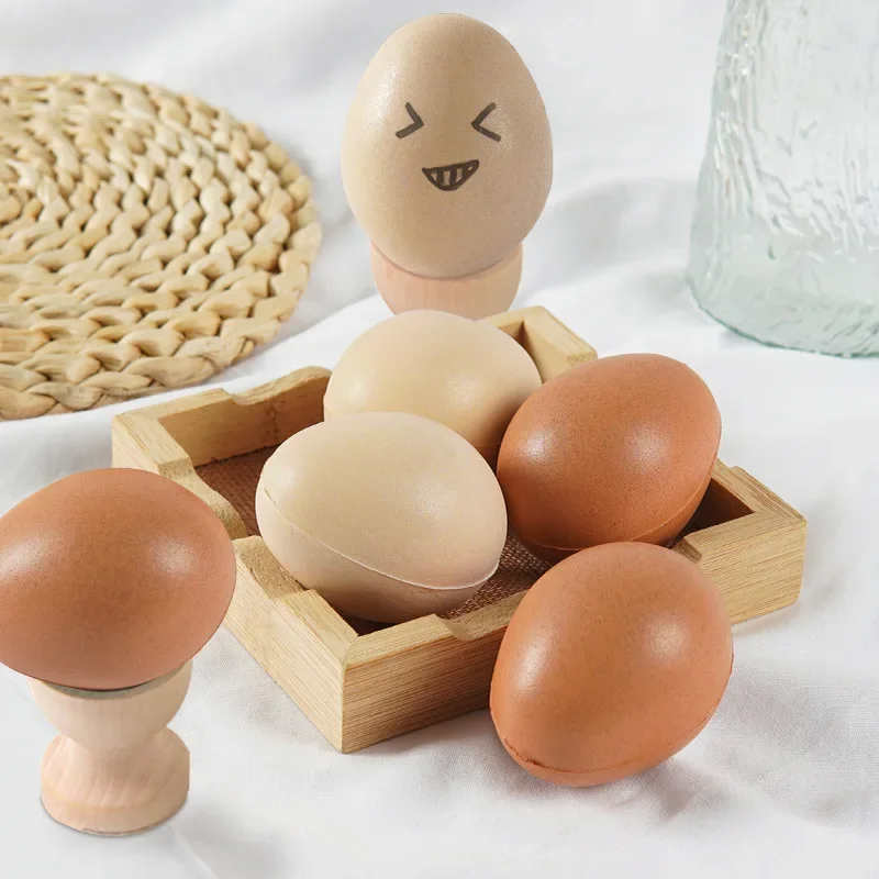 

Fake Eggs PU Soft Egg Artificial Food Model Simulation Scale Play Handmade Diy Fake Egg Toy House Props Home Decor Decorations