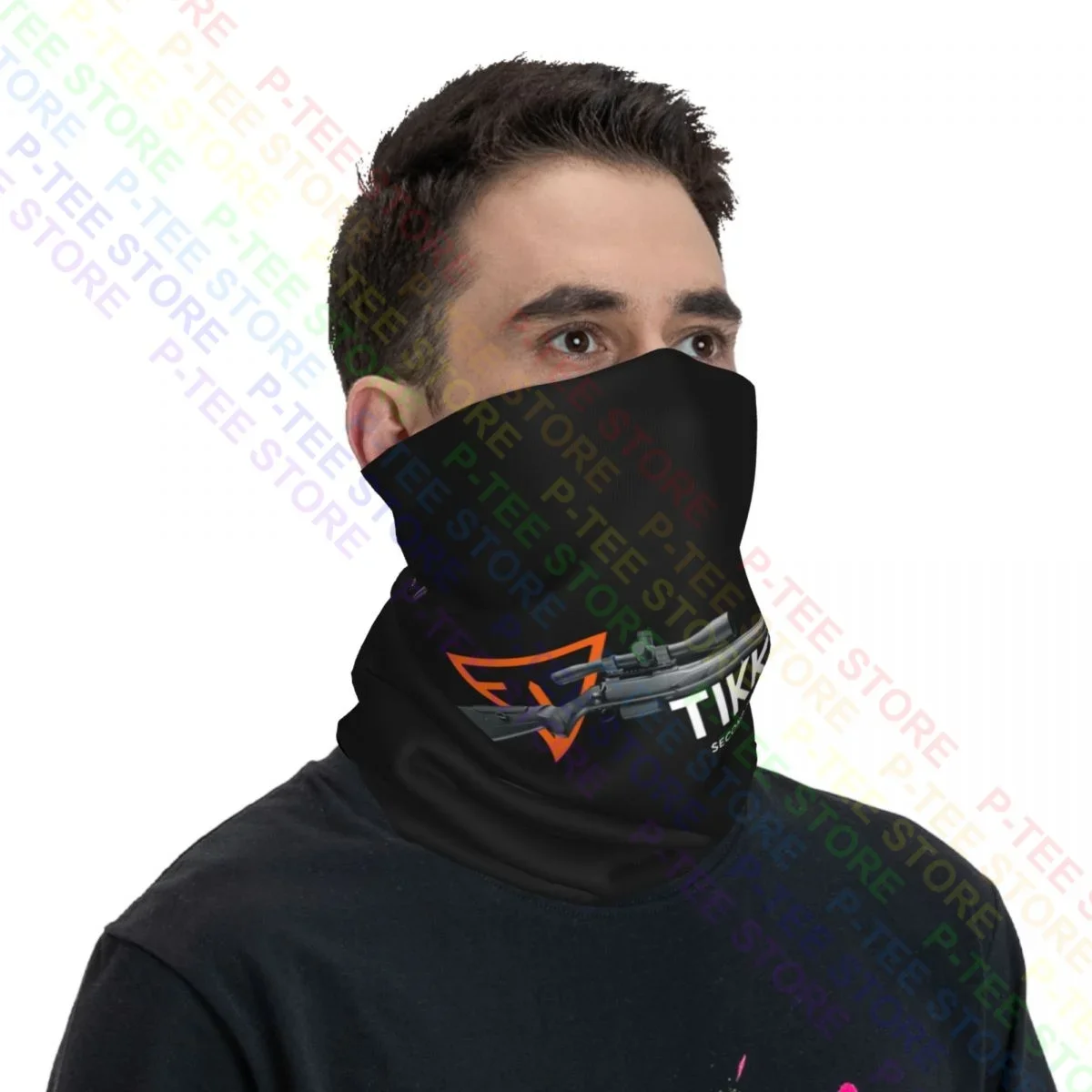 Tikka T3 Logo Mdt Tac21 Sistemas Sniper Rifle Pescoço Gaiter Bandana Cachecol Máscara Facial Esqui Homens Mulheres Proteção UV