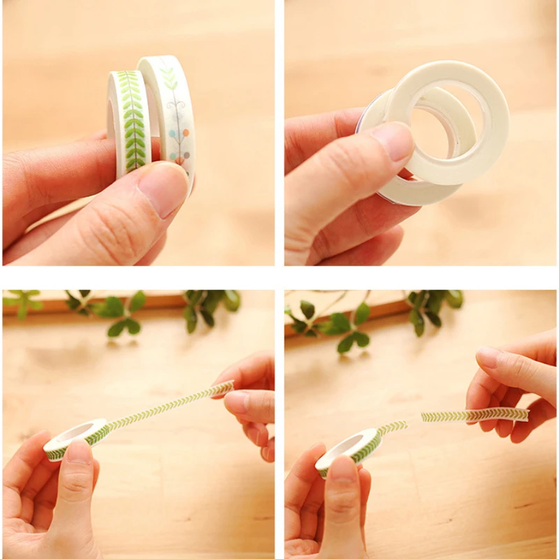 1Pcs 8mm X 10m Creative Colorful Flower Plants Decorative Adhesive Tape Masking Washi Tape DIY Scrapbooking Sticker Label School