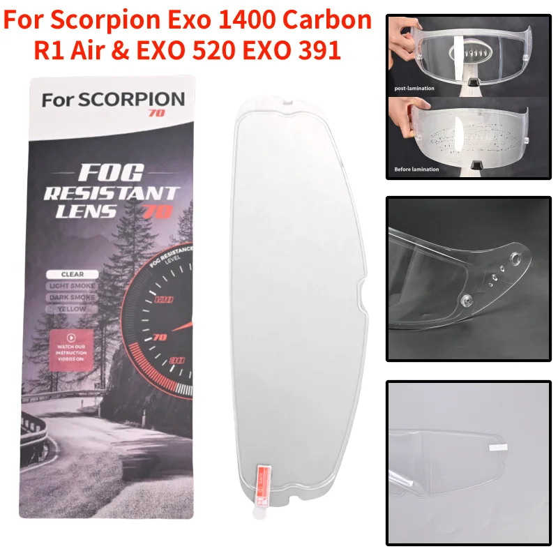 

R1 Anti Fog Sticker for Scorpion 1400 Carbon, R1 Air&Exo 520 exo391 Motorcycle Helmet Accessories Fit for KDF-16-1
