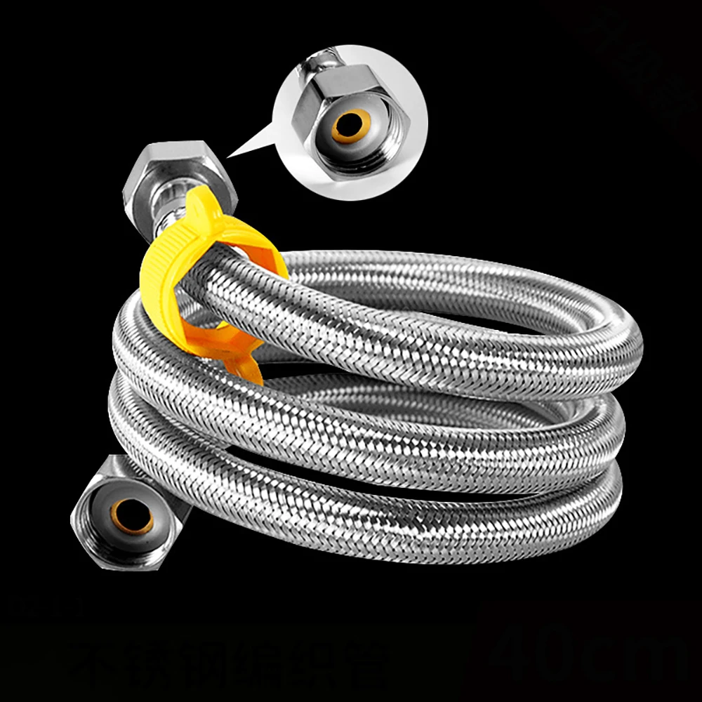 Hot and Cold Water Faucet Inlet Hose 304 Stainless Steel Faucet Braided Water Pipe Heater Flexible Connecting Pipe