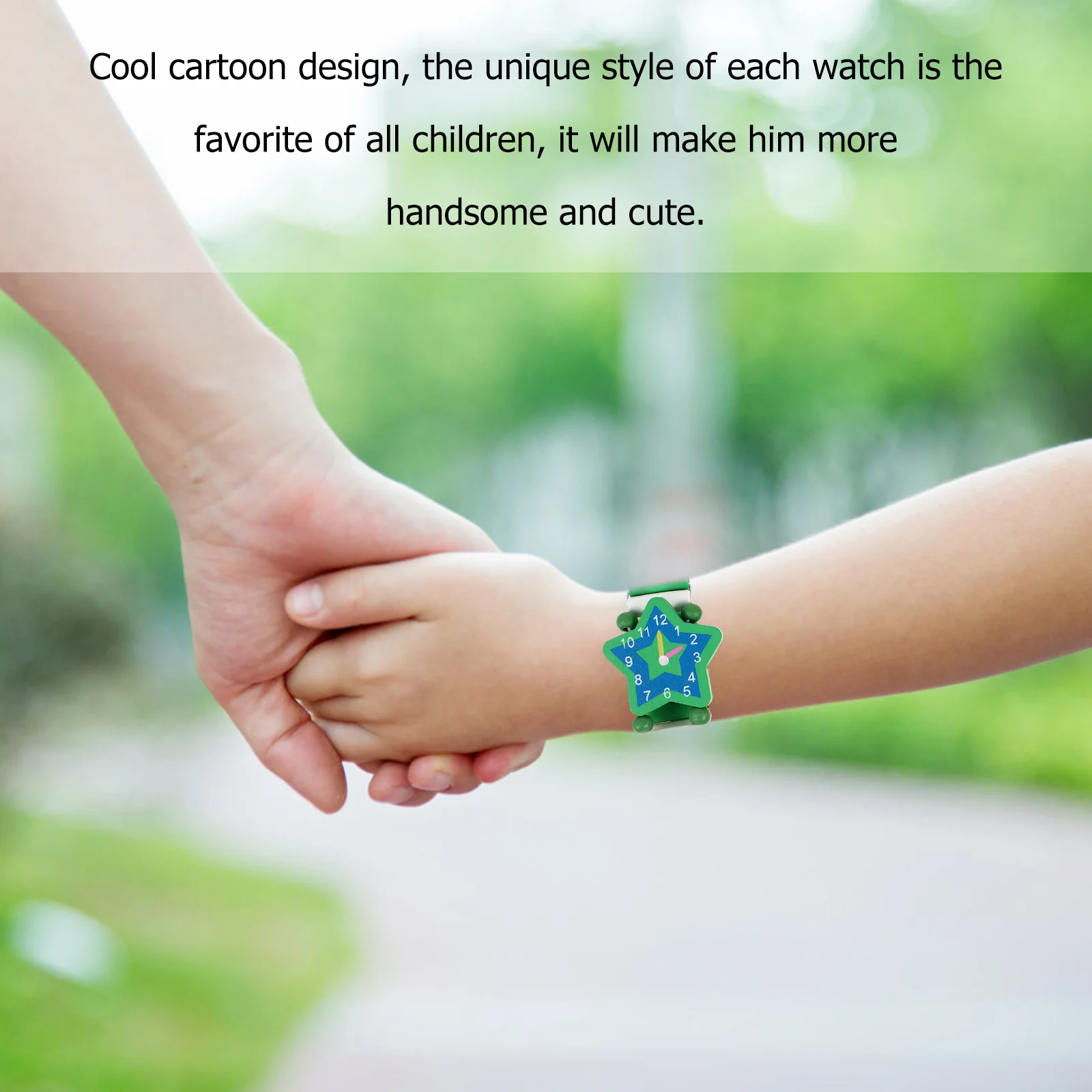 3PCS Per Set Style Wooden Cartoon Simulation Wristwatch Child Bracelet Watch for Srudents Children Gift Choice